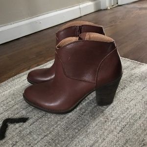 Brown Leather Ankle Booties